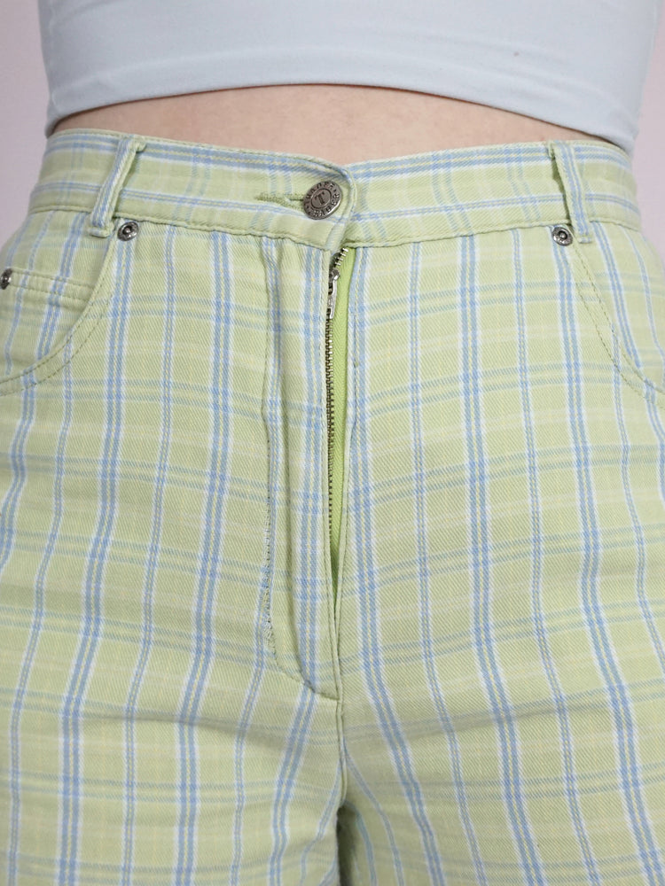 Green Checkered Mum Shorts - 30"