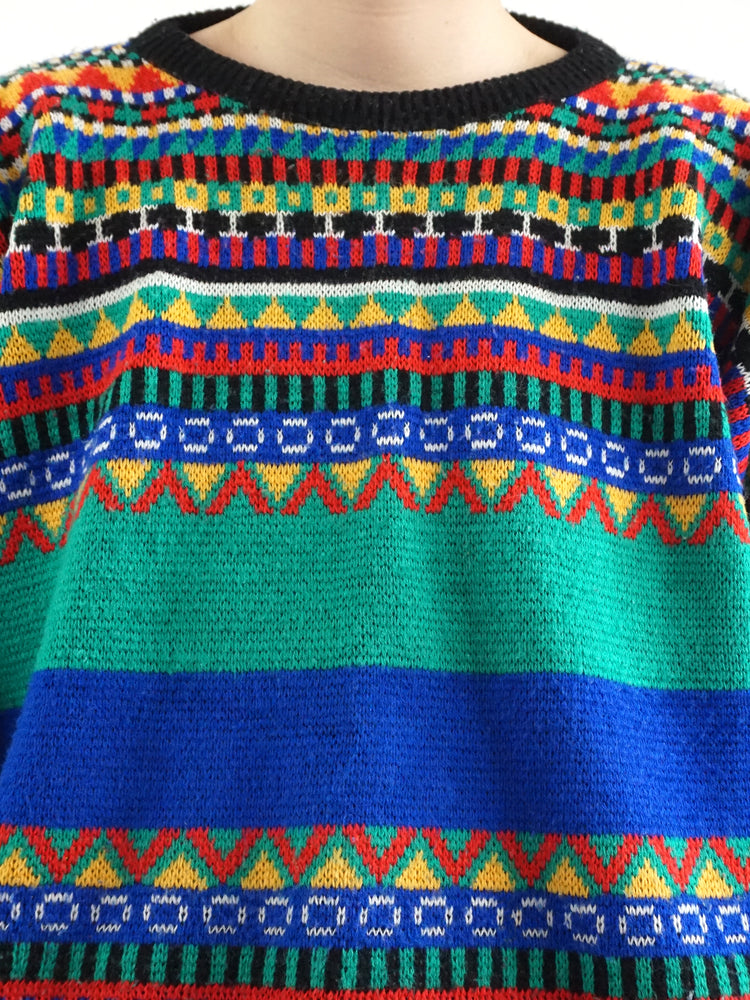 Colourful Funky Patterned Jumper - XL