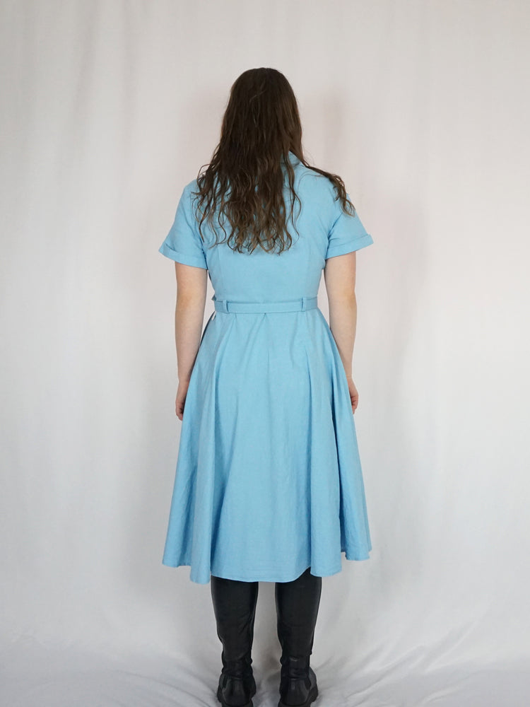 Heavy Cotton Blue Midi Dress - M