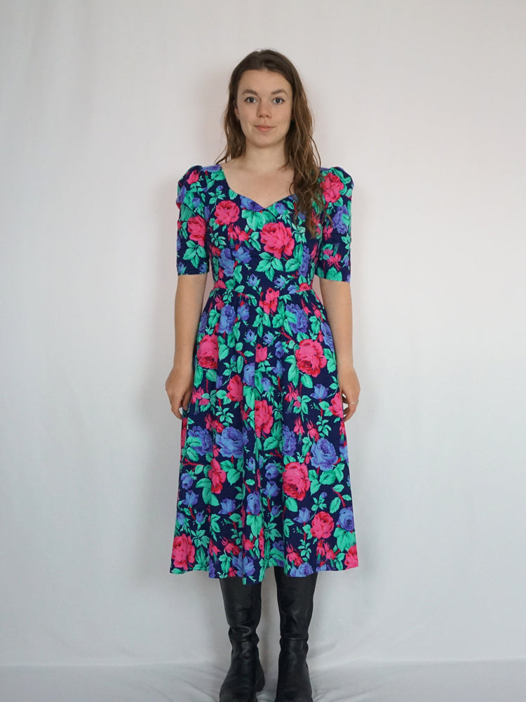 Floral Fit and Flare Dress - S