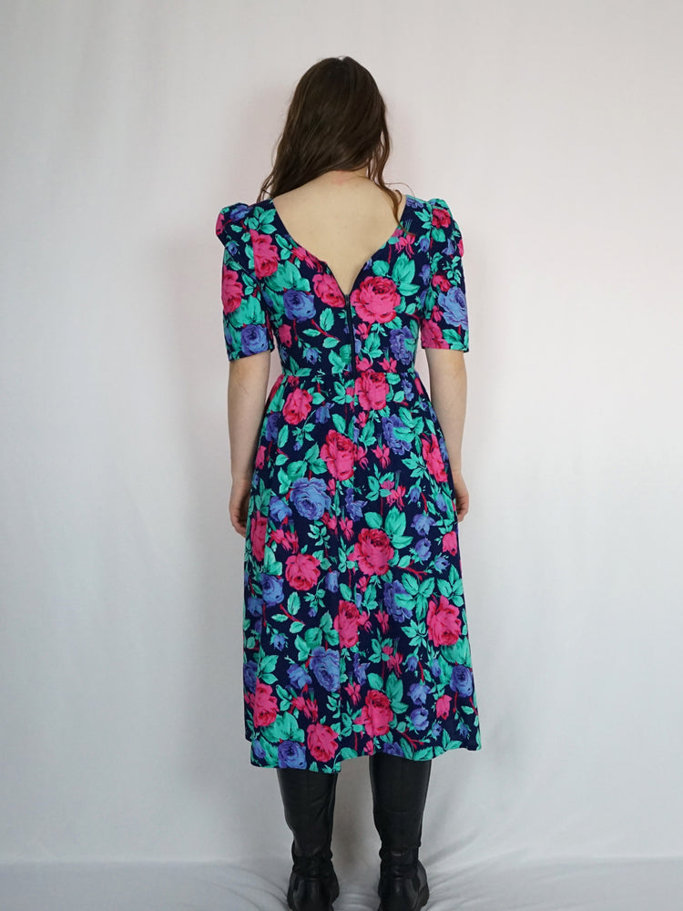 Floral Fit and Flare Dress - S