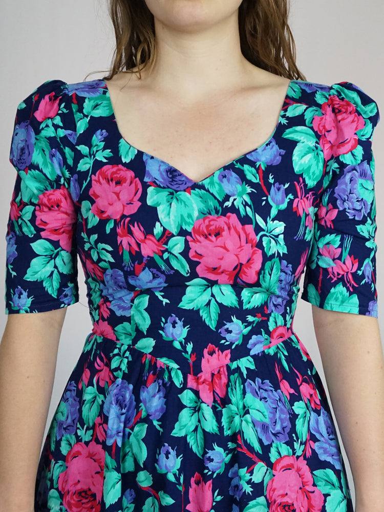 Floral Fit and Flare Dress - S