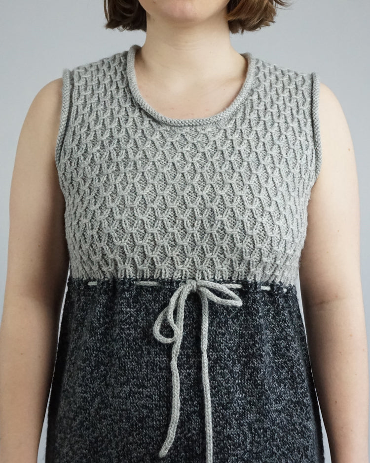 Grey Knitted Mini Dress - M