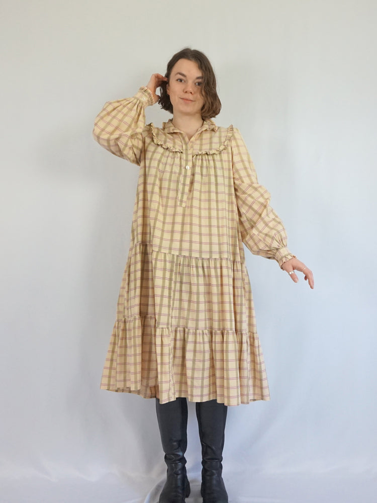 Laura Ashley Checkered Smock Dress - M/L