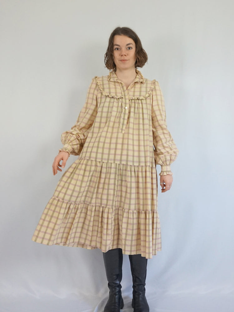 Laura Ashley Checkered Smock Dress - M/L