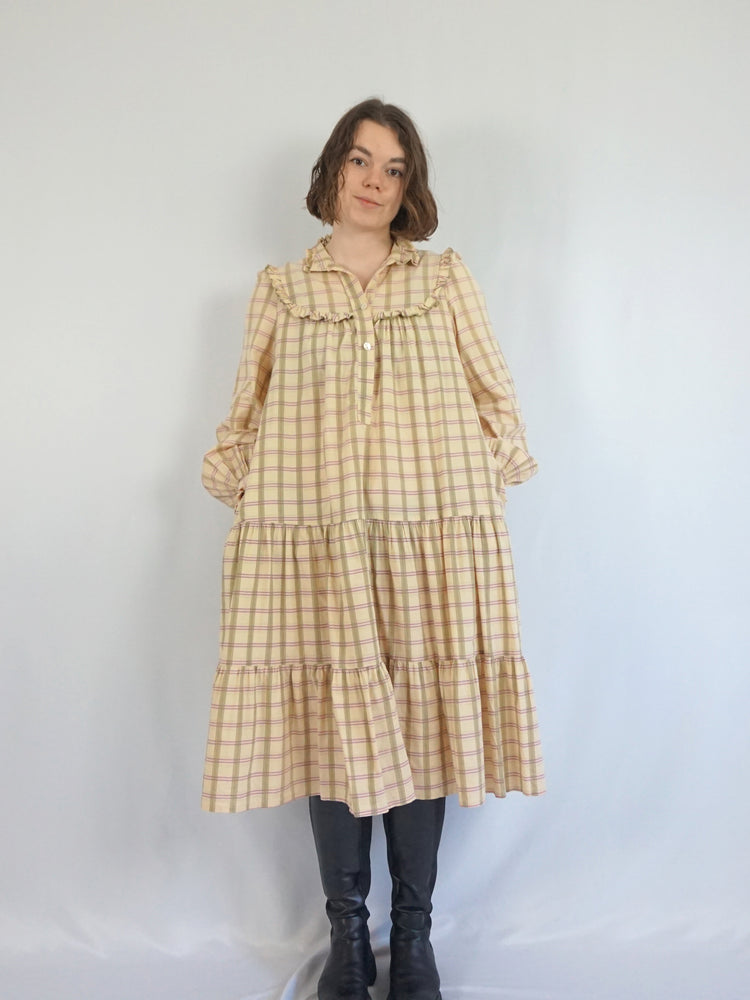 Laura Ashley Checkered Smock Dress - M/L