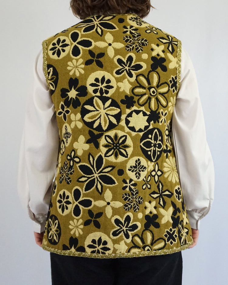 Reversible Woven Flower Power Vest - M/L