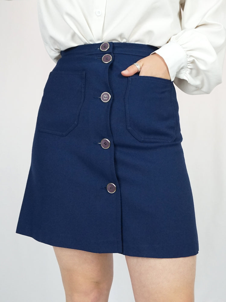 Contrast Stitch Mini Skirt - 26"