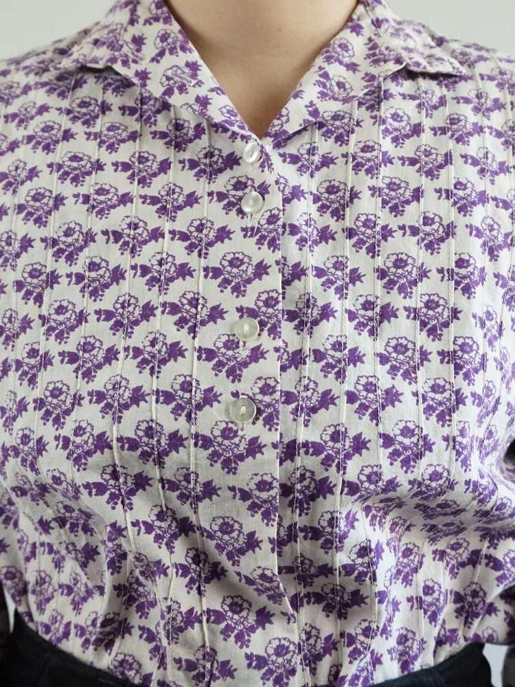 70s Laura Ashley Floral Shirt - S/M