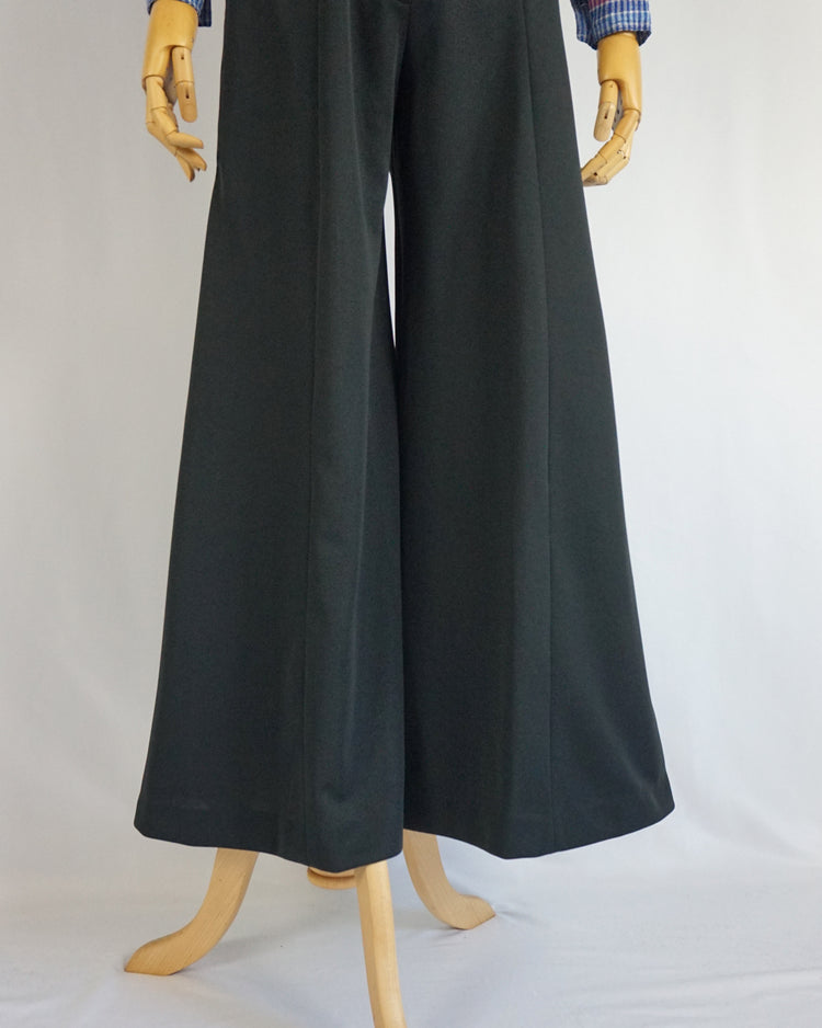 Black 70s Palazzo Flares - 25"