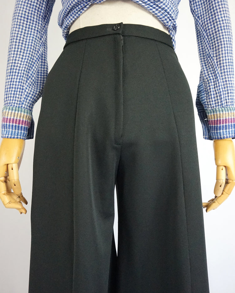 Black 70s Palazzo Flares - 25"