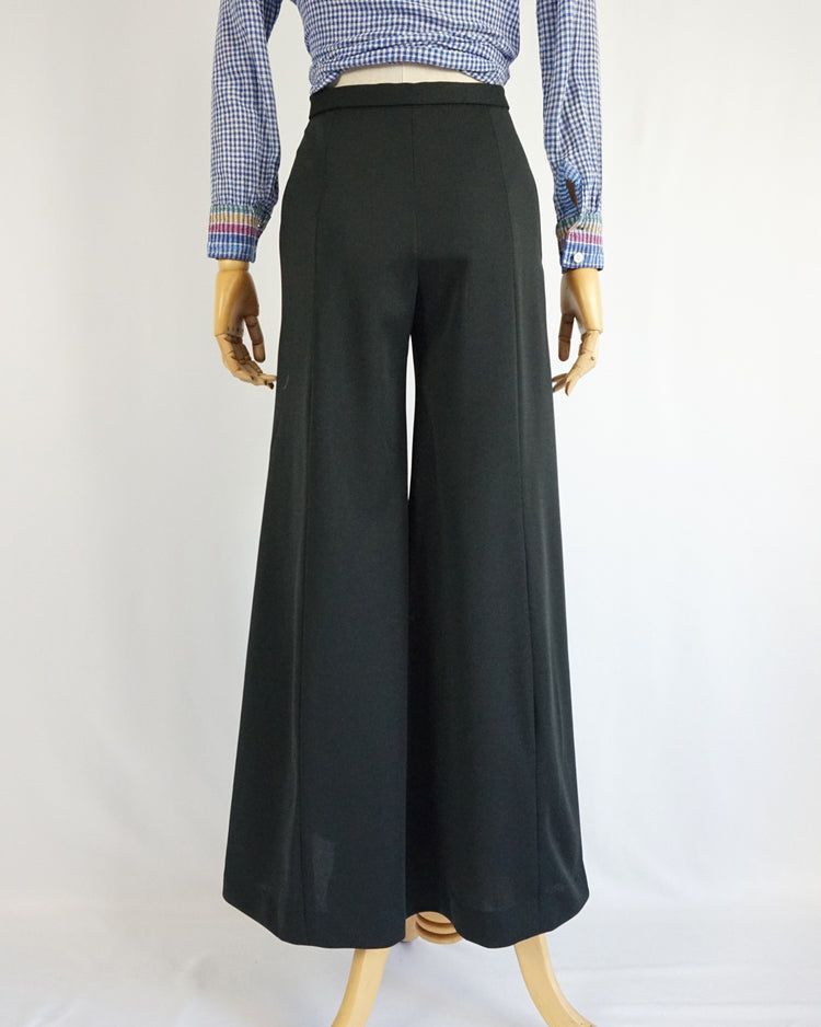 Black 70s Palazzo Flares - 25"