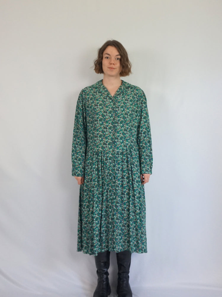 Green Patterned Maxi Dress - XL