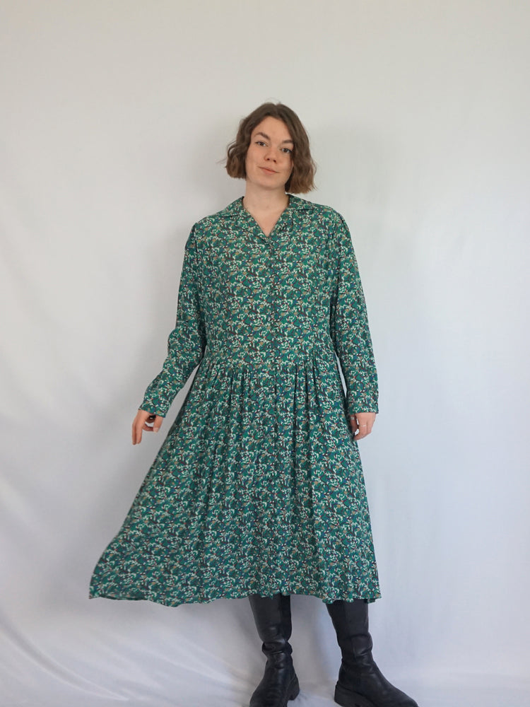 Green Patterned Maxi Dress - XL