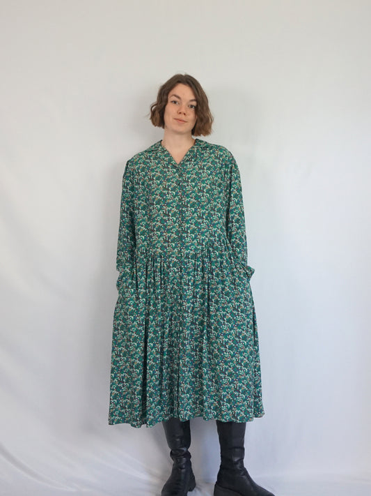 Green Patterned Maxi Dress - XL