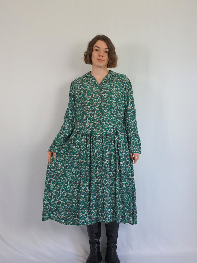 Green Patterned Maxi Dress - XL