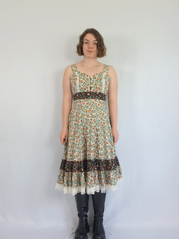 Ditsy Floral Cotton Sun Dress - S