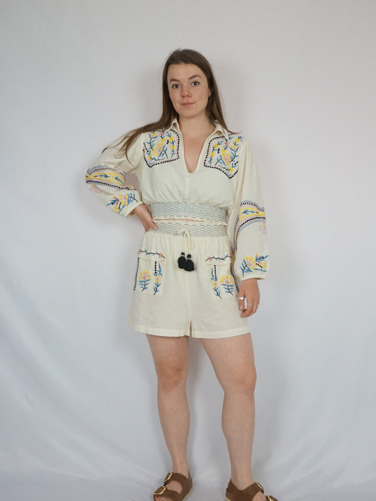 Embroidered Boho Shorts - XL