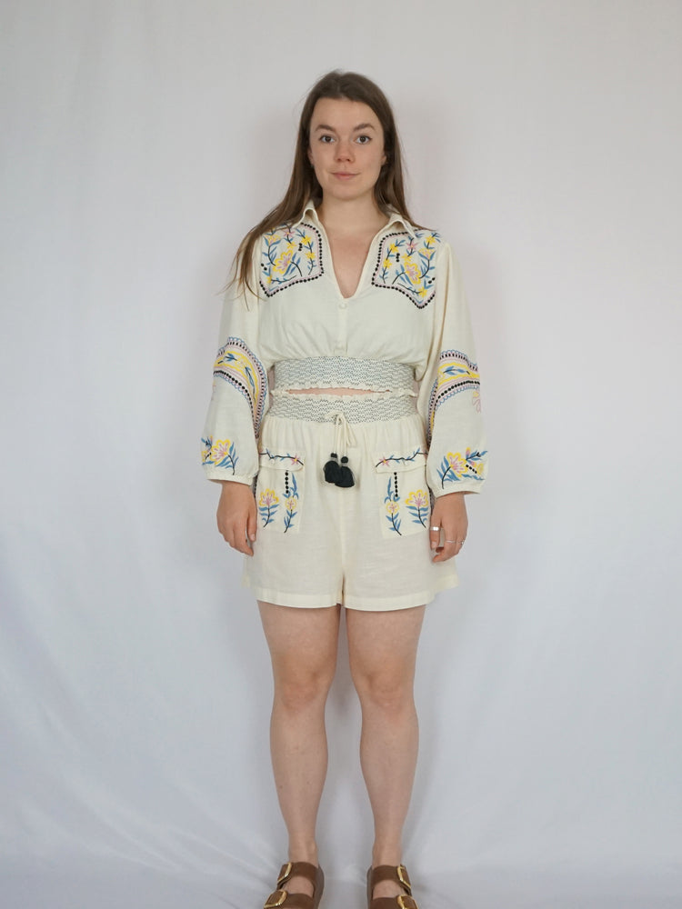 Embroidered Boho Shorts - XL