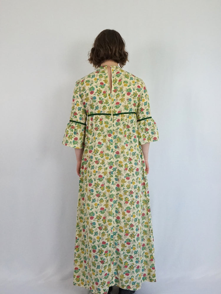 Yellow Floral Prairie Dress - S/M