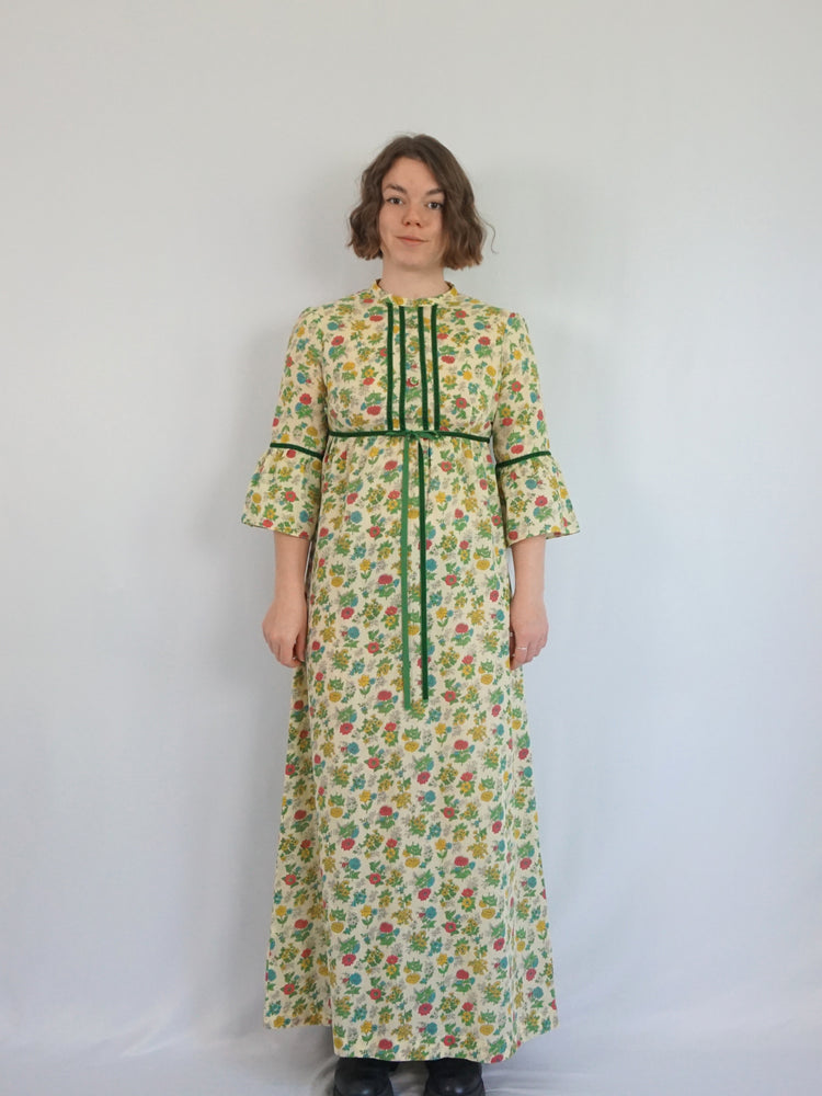 Yellow Floral Prairie Dress - S/M