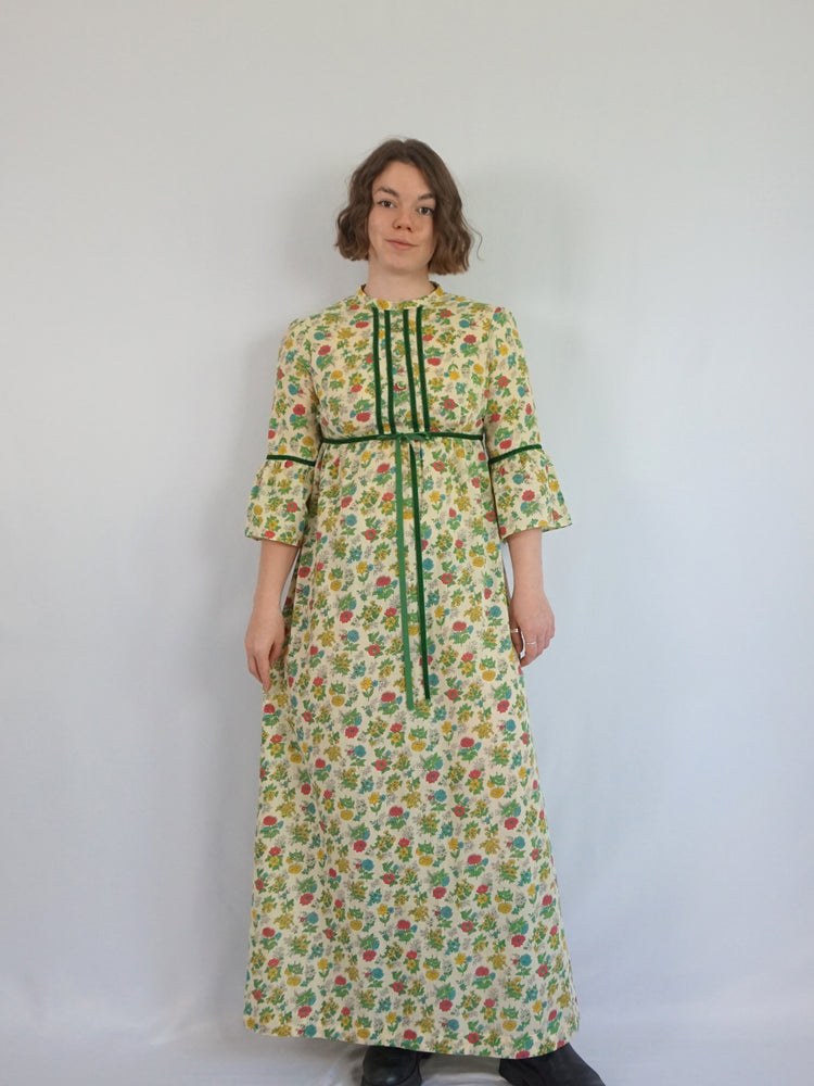 Yellow Floral Prairie Dress - S/M