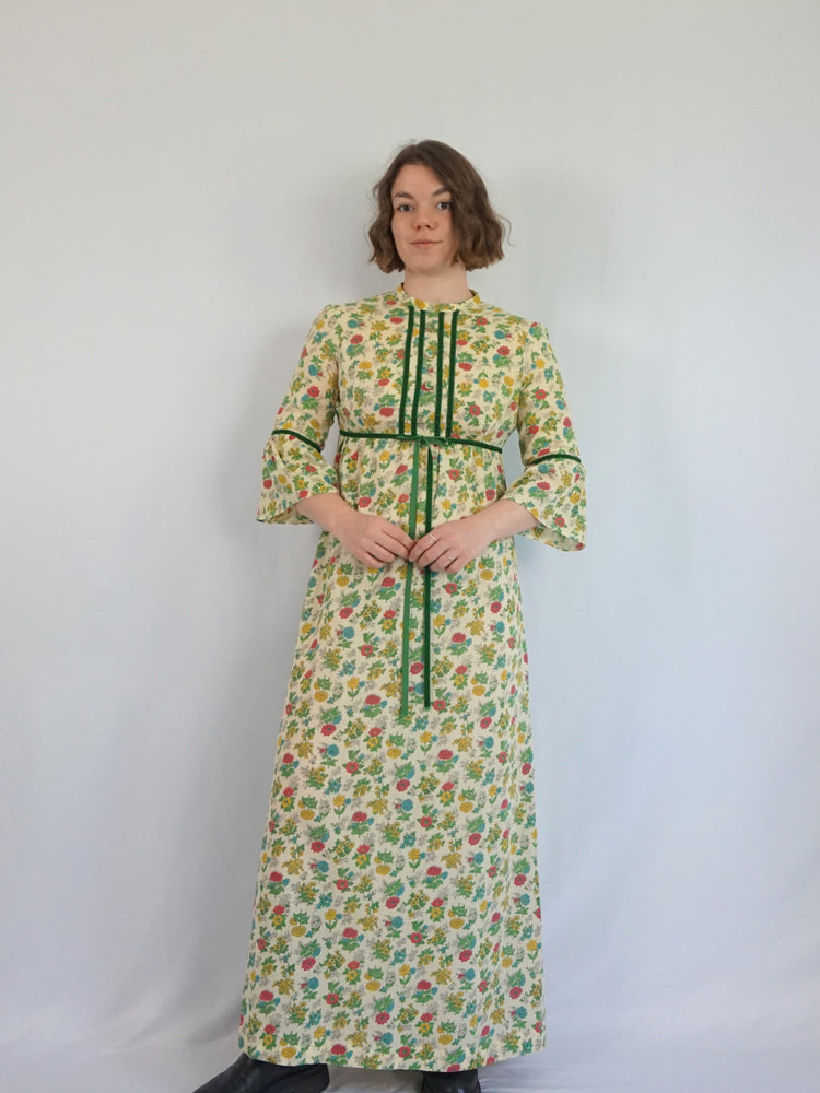 Yellow Floral Prairie Dress - S/M