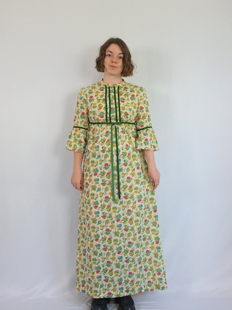 Yellow Floral Prairie Dress - S/M