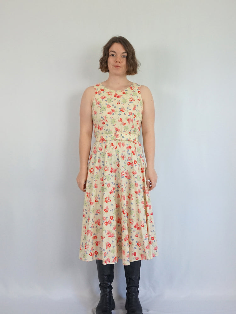 Laura Ashley Floral Belted Dress - S