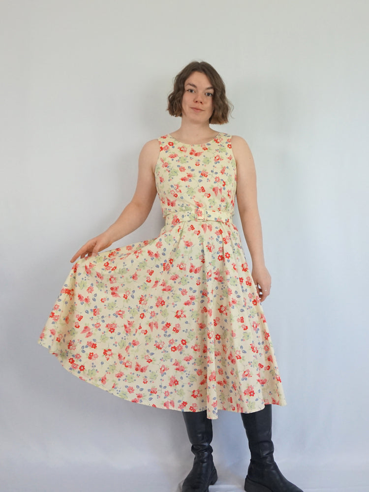 Laura Ashley Floral Belted Dress - S