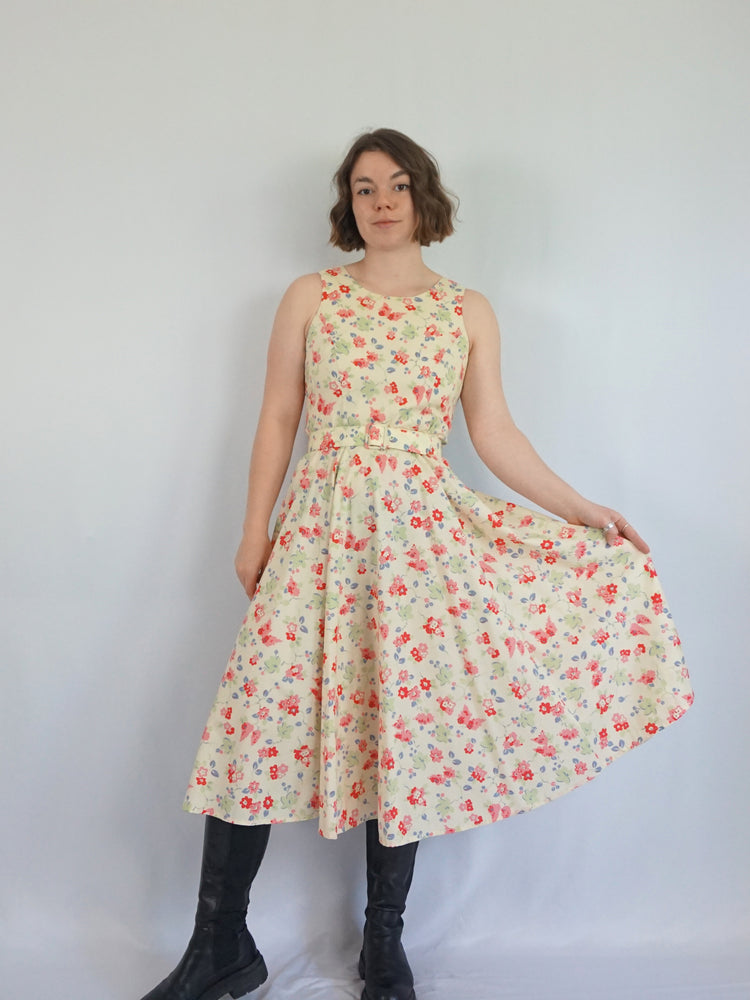 Laura Ashley Floral Belted Dress - S