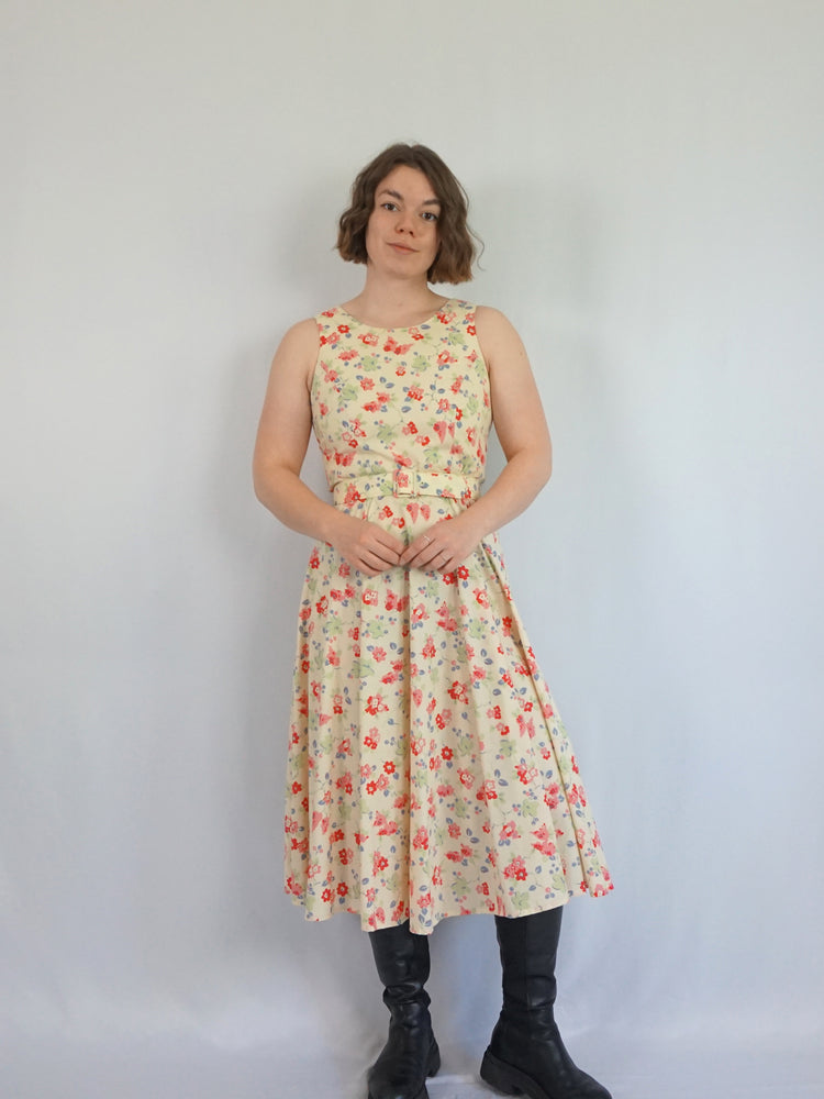 Laura Ashley Floral Belted Dress - S