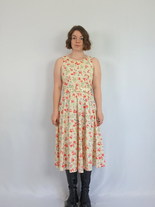 Laura Ashley Floral Belted Dress - S