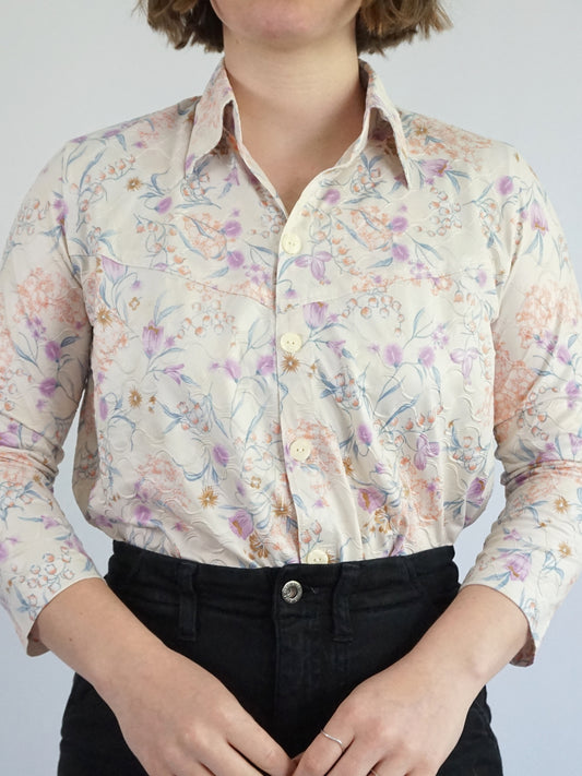 Floral Textured Shirt - M
