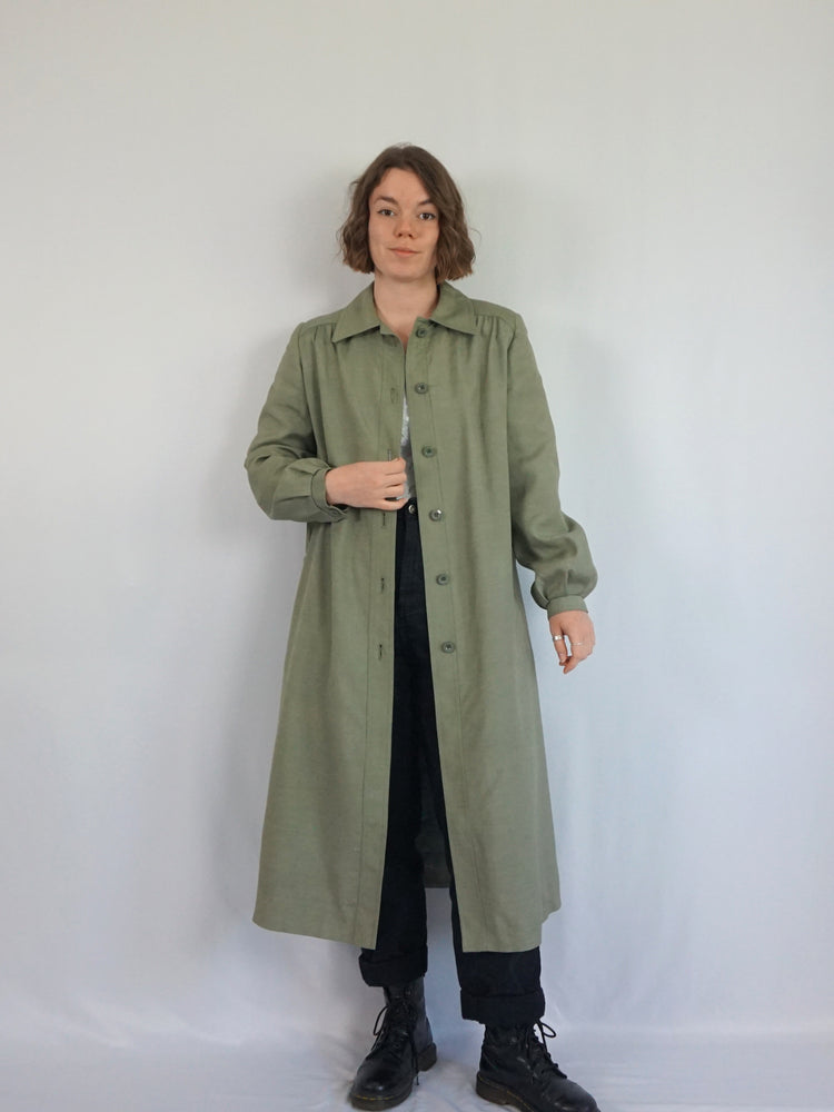 Sage Green Trench Coat - M