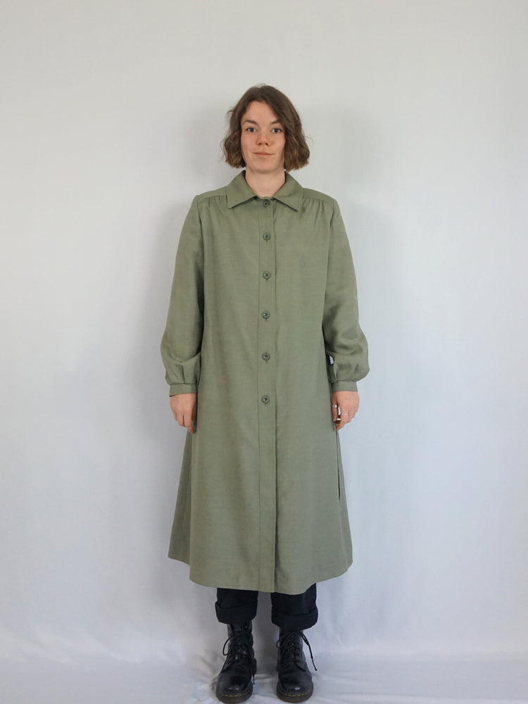 Sage Green Trench Coat - M