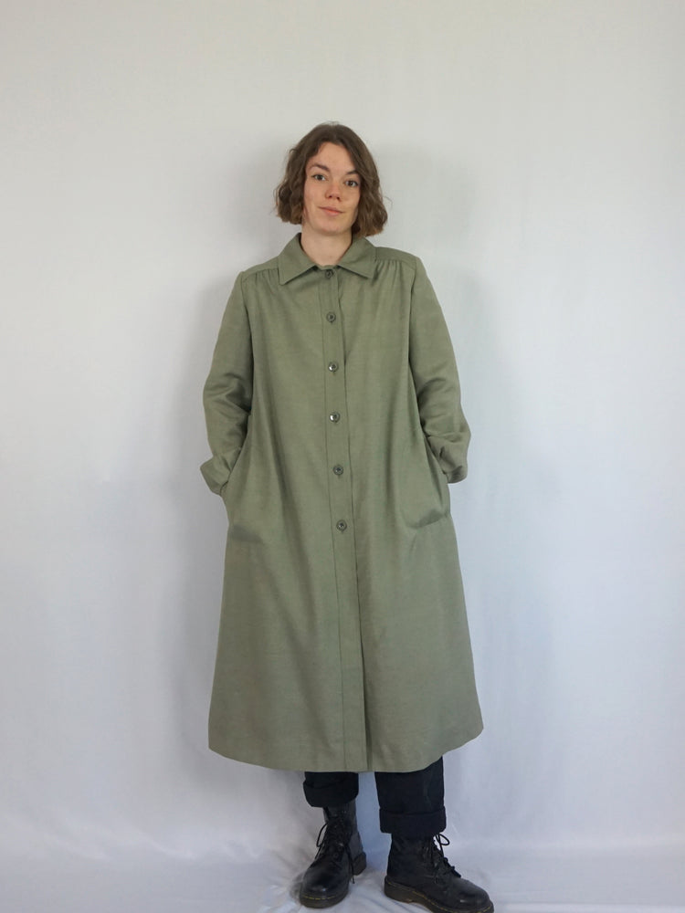 Sage Green Trench Coat - M