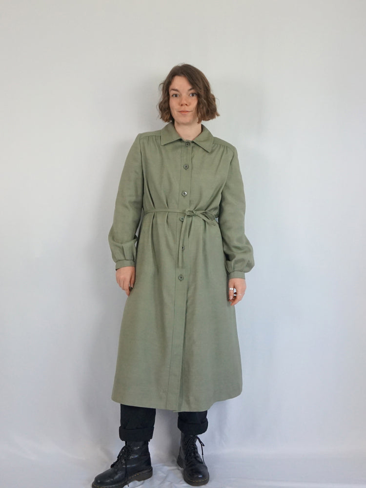 Sage Green Trench Coat - M