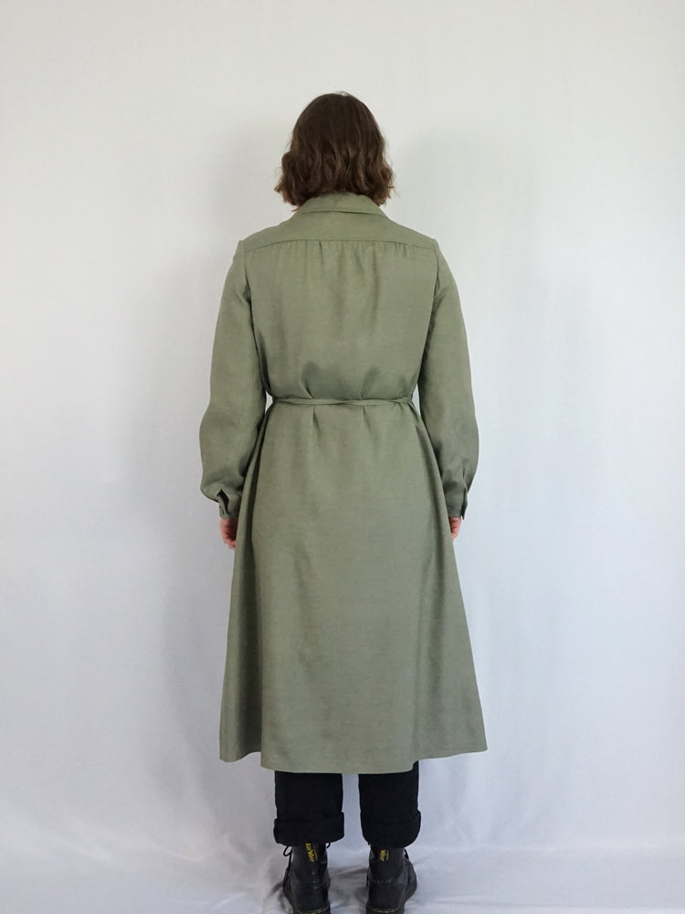 Sage Green Trench Coat - M