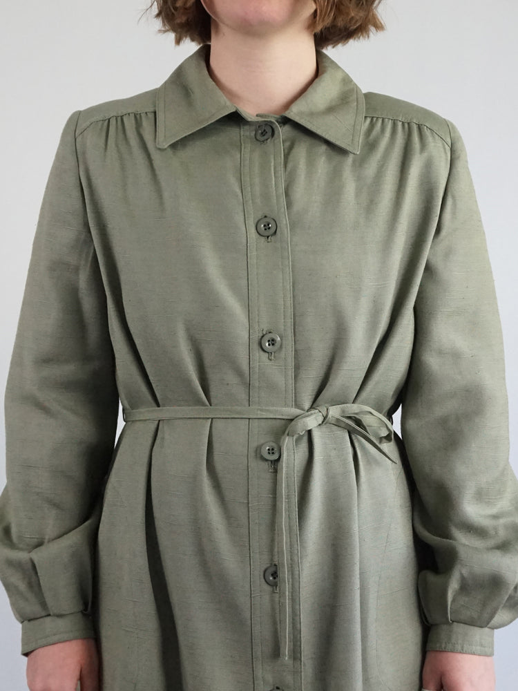 Sage Green Trench Coat - M