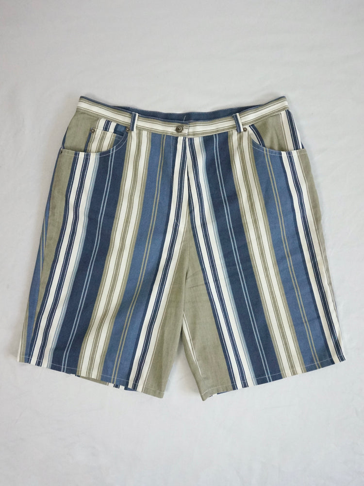 Blue & White Striped Shorts - 36"