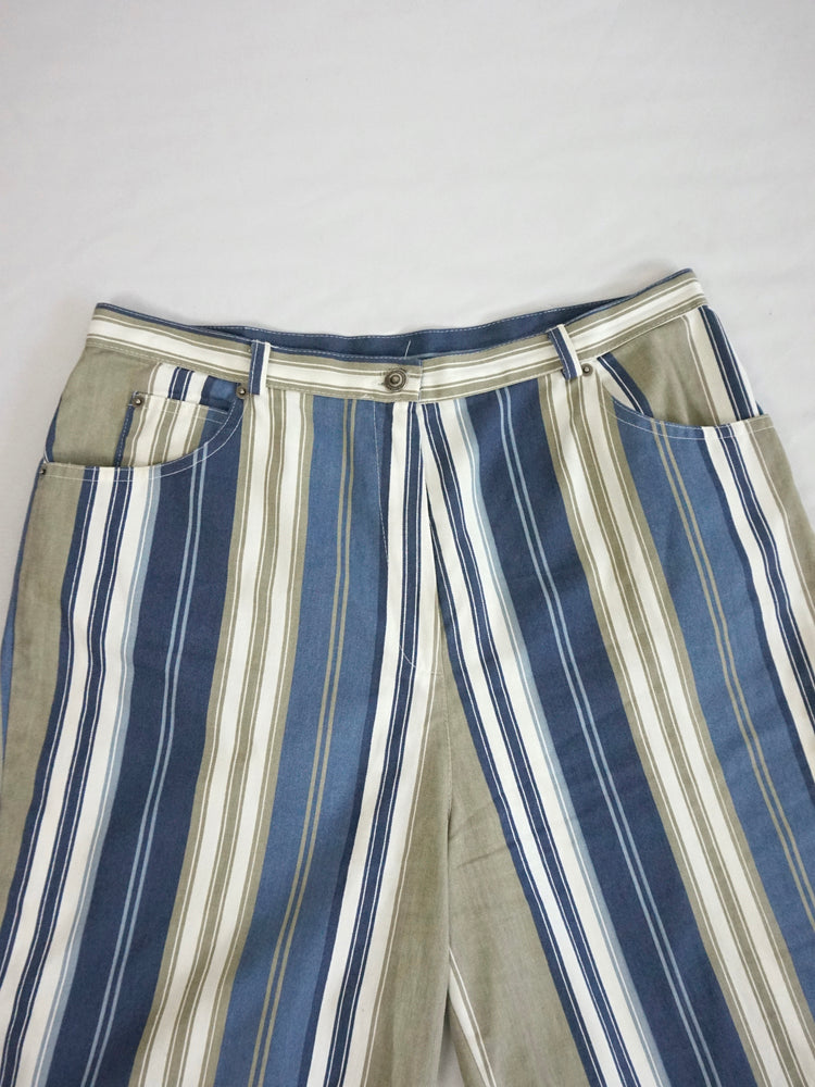 Blue & White Striped Shorts - 36"