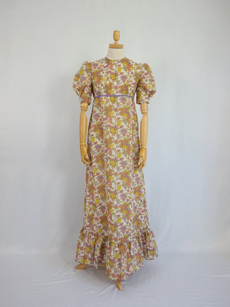 Pink, Yellow & Purple Prairie Dress - S