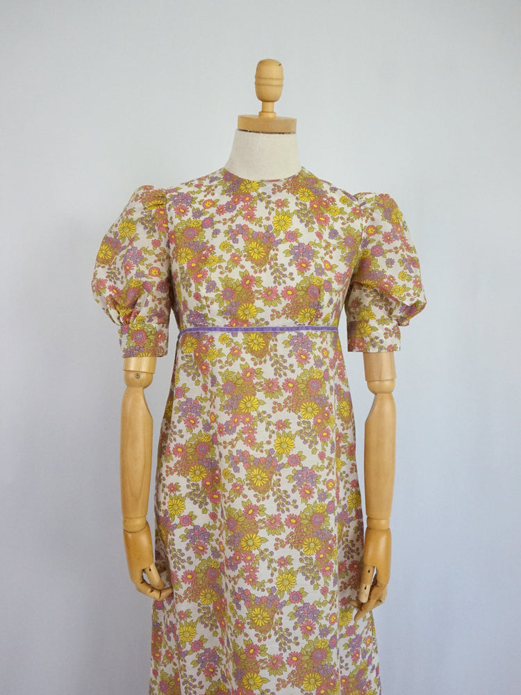 Pink, Yellow & Purple Prairie Dress - S