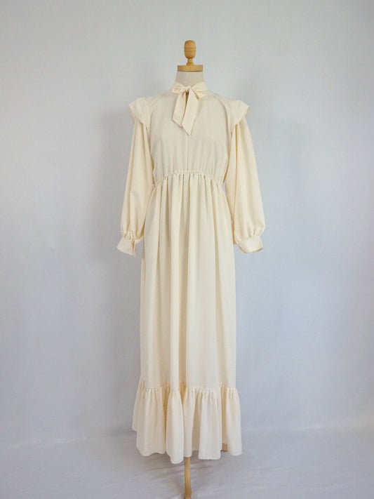 White Floaty Prairie Dress - XS