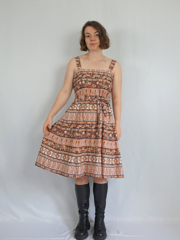 Paisley Button Back Sundress - S/M