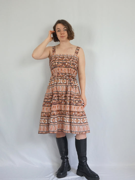 Paisley Button Back Sundress - S/M