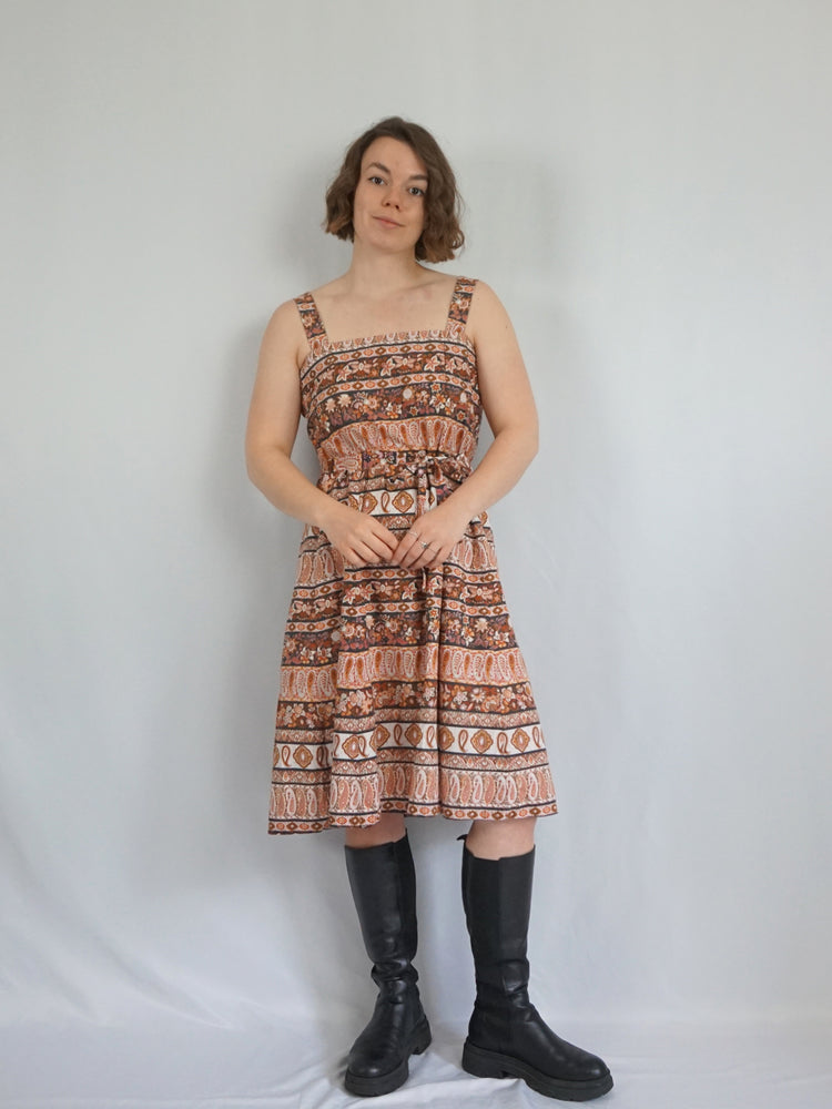 Paisley Button Back Sundress - S/M