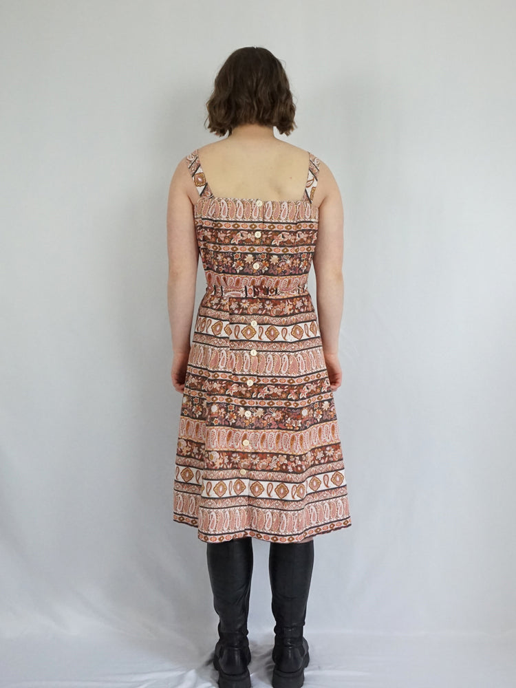 Paisley Button Back Sundress - S/M