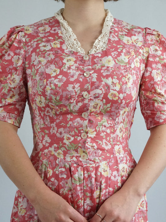 Laura Ashley Pink Floral Dress - S